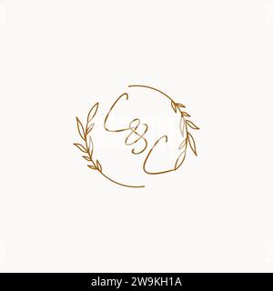 Idee per il design del logo delle iniziali del matrimonio CC Illustrazione Vettoriale