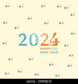 Felice anno nuovo 2024, i più grandi festeggiamenti per il 2024 Illustrazione Vettoriale