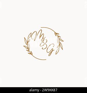 Idee per il design del logo delle iniziali di nozze MG Illustrazione Vettoriale