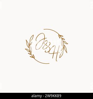 Idee per il design del logo JH Wedding Initials Illustrazione Vettoriale