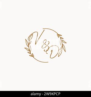 Idee per il logo delle iniziali nozze VD Illustrazione Vettoriale