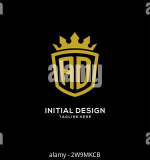 Logo ad iniziale, logo logo con logo ad, elegante monogramma di lusso grafica vettoriale Illustrazione Vettoriale