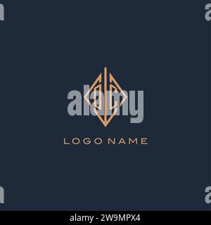 Logo DC monogramma con logotipo rombo diamantato, grafica vettoriale dal design Luxury Modern Illustrazione Vettoriale