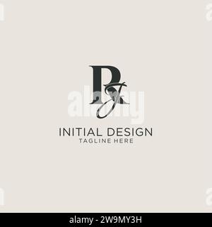 Iniziali monogramma RJ Letter con elegante stile di lusso. Immagine vettoriale dell'identità aziendale e del logo personale Illustrazione Vettoriale