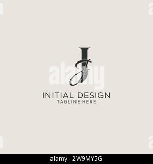 Monogramma JJ Letter con stile elegante e lussuoso. Immagine vettoriale dell'identità aziendale e del logo personale Illustrazione Vettoriale