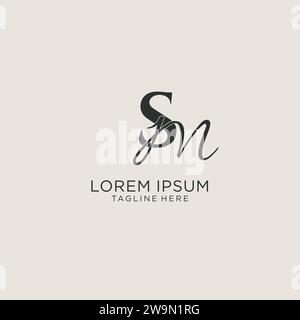 Monogramma SM Letter con stile elegante. Immagine vettoriale dell'identità aziendale e del logo personale Illustrazione Vettoriale