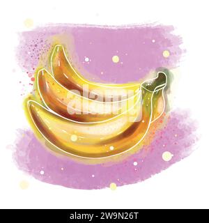 Set di frutti con tecnica acquerello Illustrazione Vettoriale