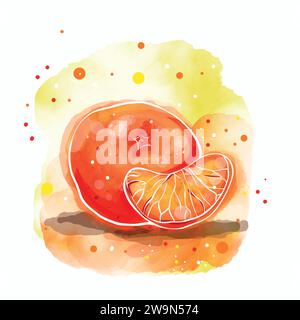 Set di frutti con tecnica acquerello Illustrazione Vettoriale