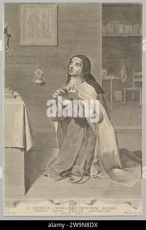 St Theresa Kneeling in Prayer 1953 di Claude Mellan Foto Stock