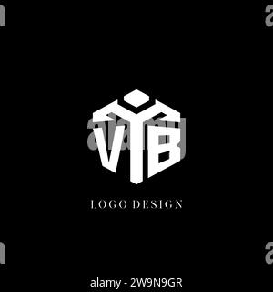 Logo VB iniziale forma esagonale grafica vettoriale di stile geometrico Illustrazione Vettoriale