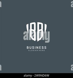 Logo BB iniziali, forma di protezione, design creativo del logo grafico vettoriale Illustrazione Vettoriale