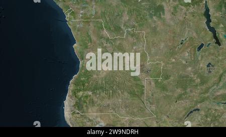Angola delineata su una mappa satellitare ad alta risoluzione Foto Stock
