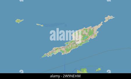 Anguilla delineata su una mappa topografica in stile OSM Germany Foto Stock