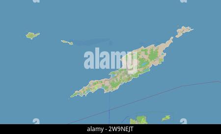 Anguilla delineata su una mappa topografica di stile standard OSM Foto Stock