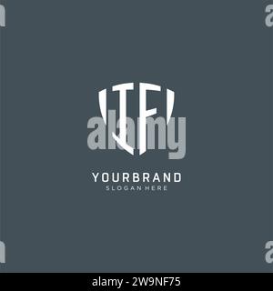 Iniziali SE la forma della protezione del logo è a forma di protezione, grafica vettoriale del concetto di design creativo del logo Illustrazione Vettoriale