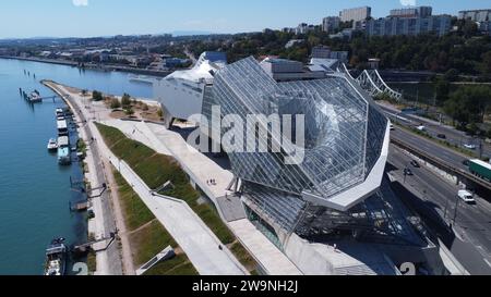 Foto drone Confluences Museum Lione Francia Europa Foto Stock