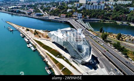 Foto drone Confluences Museum Lione Francia Europa Foto Stock