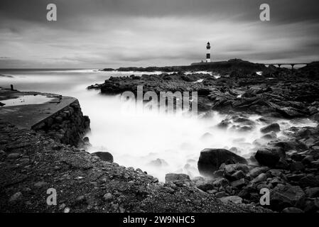 Fotografia di © Jamie Callister. Buchan Ness Lighthouse, Buchan, Aberdeenshire, North East Scotland, 14 novembre, 2023 Foto Stock