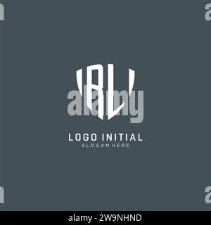 Logo RL iniziali forma di protezione, design creativo del logo grafica vettoriale Illustrazione Vettoriale