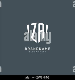 Logo ZA iniziali, logo ZA forma di protezione, design creativo logo grafico vettoriale Illustrazione Vettoriale