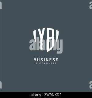 Logo YB iniziali forma della protezione, design creativo del logo grafica vettoriale Illustrazione Vettoriale