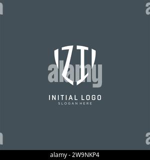 Iniziali logo ZI forma della protezione, design creativo del logo grafica vettoriale Illustrazione Vettoriale