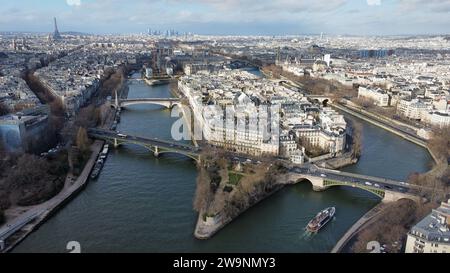 Foto drone Saint Louis Island Parigi Francia Europa Foto Stock