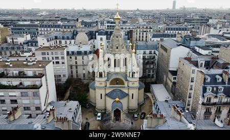 Foto drone Cattedrale di Saint Alexander Nevsky Parigi Francia Europa Foto Stock