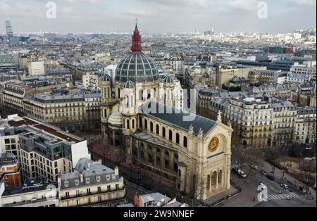 Drone foto Chiesa di Saint-Augustin, Église Saint-Augustin Parigi Francia Europa Foto Stock