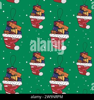 Motivo senza cuciture per il nuovo anno per la stampa Illustrazione Vettoriale