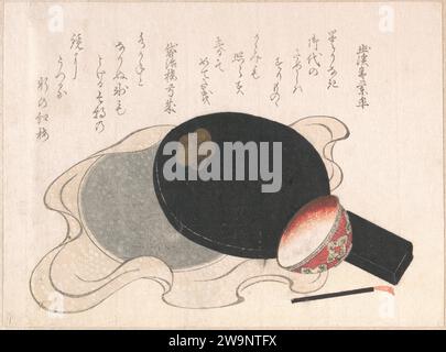 Specchio con copertura, ciotola e spazzola per Rouge 1929 di Yukeisha Foto Stock