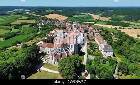 Foto drone basilica Vezelay Francia Europa Foto Stock