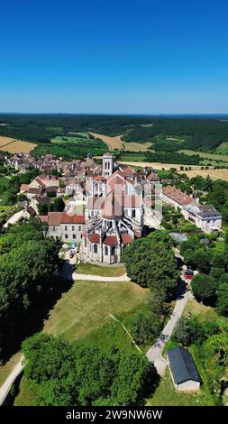 Foto drone basilica Vezelay Francia Europa Foto Stock