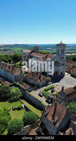 Foto drone basilica Vezelay Francia Europa Foto Stock