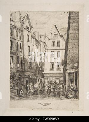 Rue Pirouette aux Halles (Rue Pirouette aux Halles, Parigi, dopo Laurence) 1917 di Charles Meryon Foto Stock