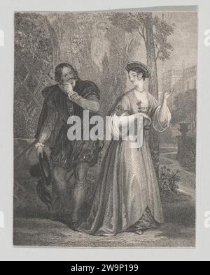 Beatrice e Benedick (Shakespeare, Much Ado About Nothing, atto 2, scena 3) 1941 di Charles Heath, il Vecchio Foto Stock