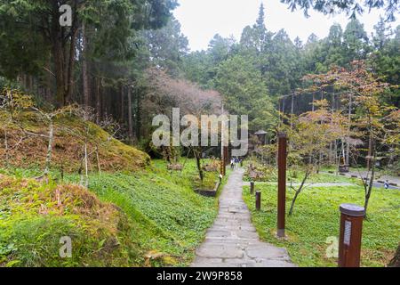 Alishan, Taiwan - 8 ottobre 2023: Attrazioni dell'area ricreativa forestale nazionale di Alishan a Chiyahi, Taiwan Foto Stock