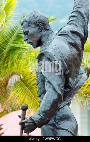 Statua di Freddie Mercury, musica, cantante, Regina, Montreux, Vaud, Lago di Ginevra, Svizzera Foto Stock