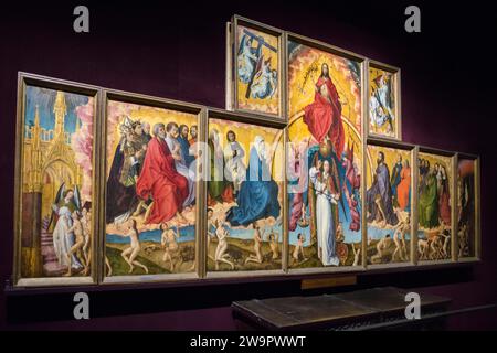 Altar, Hotel-Dieu, ex ospedale fondato nel 1443, Beaune, dipartimento Cote-d'Or, Bourgogne-Franche-Comte, Borgogna, Francia Foto Stock