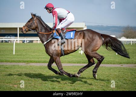 Ambion Hill in partenza a Wincanton il 21 marzo 2022 prima di arrivare 2° in gara Foto Stock