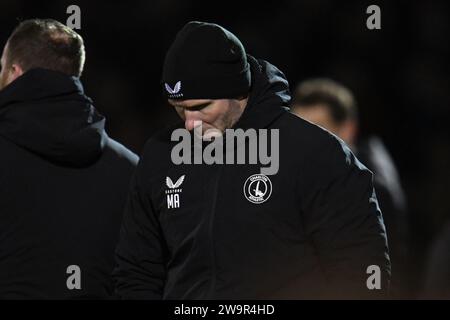 Bristol, Inghilterra. 29 dicembre 2023. Charlton Athletic Head Coach Michael Appleton durante lo Sky Bet EFL League One match Bristol Rovers e Charlton Athletic. Kyle Andrews/Alamy Live News Foto Stock