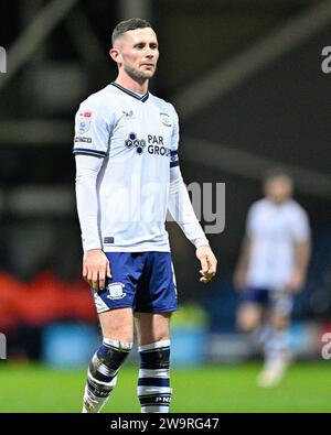 Preston, Regno Unito. 29 dicembre 2023. Alan Browne 8# di Preston North End, durante il match per lo Sky Bet Championship Preston North End vs Sheffield mercoledì a Deepdale, Preston, Regno Unito, 29 dicembre 2023 (foto di Cody Froggatt/News Images) a Preston, Regno Unito il 29/12/2023. (Foto di Cody Froggatt/News Images/Sipa USA) credito: SIPA USA/Alamy Live News Foto Stock