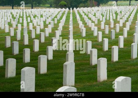 Lapidi, il Cimitero Nazionale di Arlington, Virginia Foto Stock