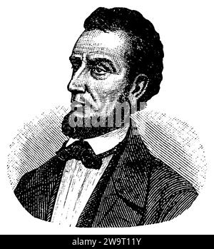 Abraham Lincoln (1809-1865), XVI presidente degli Stati Uniti, , (libro illustrativo, 1881), Abraham Lincoln (1809-1865), 16) Präsident der USA, Abraham Lincoln (1809-1865), 16e président des Etats-Unis Foto Stock