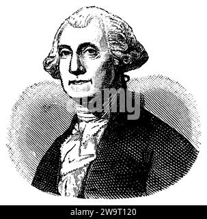 George Washington (1732-1799), primo presidente degli Stati Uniti d'America, (libro illustrativo, 1881), George Washington (1732-1799), Erster Präsident der Vereinigten Staaten von Amerika, George Washington (1732-1799), Premier président des États-Unis d'Amérique Foto Stock