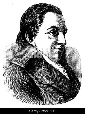 Johann Gottlieb Fichte (1762-1814), filosofo tedesco, , (libro illustrato, 1881), Johann Gottlieb Fichte (1762-1814), deutscher Philosoph, Johann Gottlieb Fichte (1762-1814), philosophe allemand Foto Stock