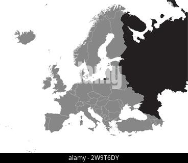 Mappa della FEDERAZIONE RUSSA (parte europea), EUROPA Illustrazione Vettoriale