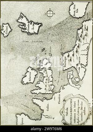 Un'antica mappa della Gran Bretagna e delle terre circostanti - un mapa antiguo de Gran Bretaña y las tierras circundantes. - Et eldgammelt kart over Storaviera ia og landene rundt - EN gammal karta över Storbritannien och omgivande Länder -fornt kort af Bretlandi og nærliggjandi löndum - Eine alte Karte von Großbritannien und den umliegenden Ländern Foto Stock