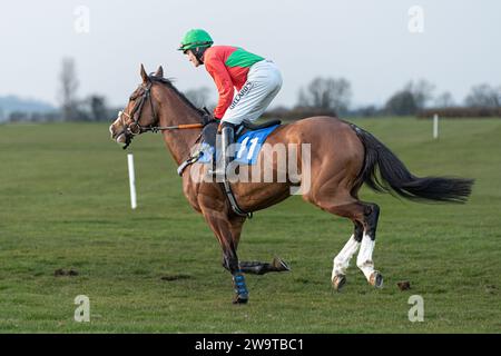 Bees and Honey, guidato da David Noonan e allenato da Richard Hawker, corre nell'ostacolo handicap a Wincanton, il 21 marzo 2022 Foto Stock