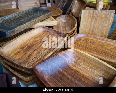 Supporti e vassoi in legno prezioso Foto Stock